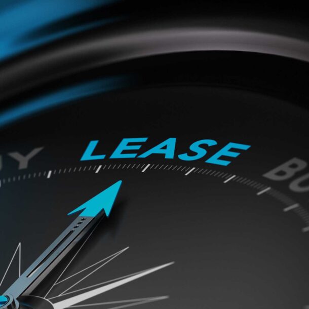 Compass pointing to the words lease.