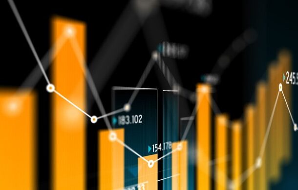 Close up image of a financial growth chart.