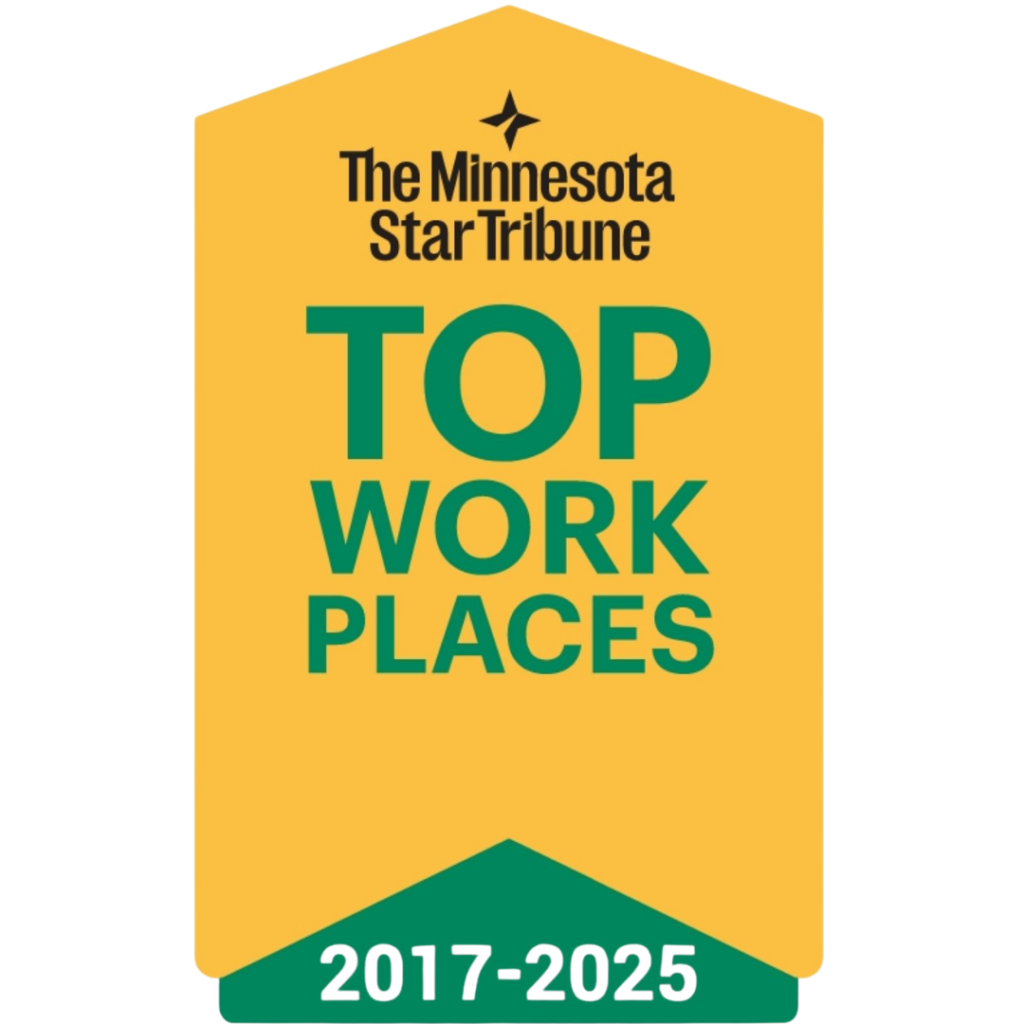 Badge showcasing our 'Top Workplaces Award' from 2017-2025.